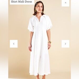 Chic White Shirt Midi Dress